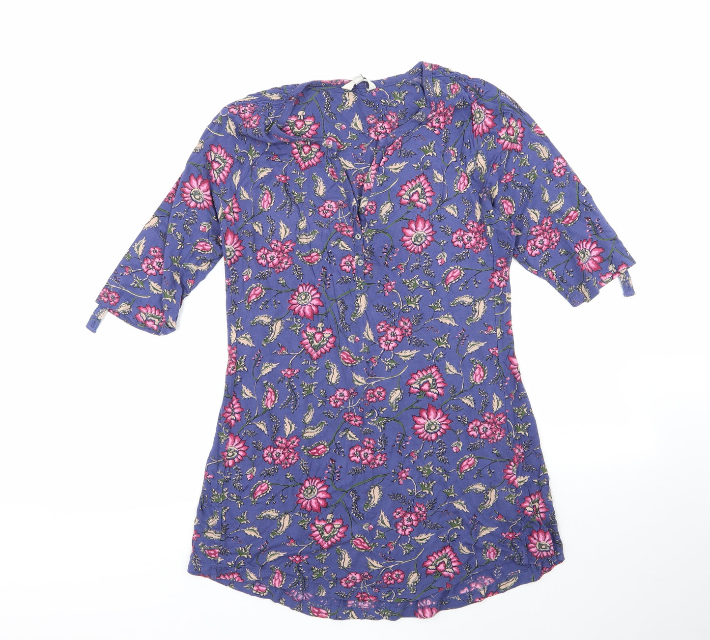fatface Womens Multicoloured Floral Viscose Fit & Flare  Size 12  Round Neck
