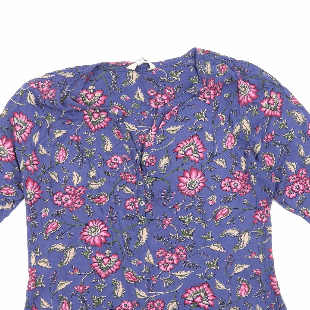 fatface Womens Multicoloured Floral Viscose Fit & Flare  Size 12  Round Neck