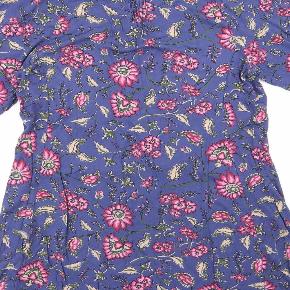 fatface Womens Multicoloured Floral Viscose Fit & Flare  Size 12  Round Neck