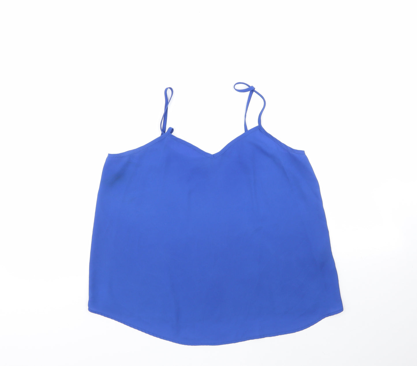 Topshop Womens Blue  Polyester Basic Blouse Size 10 Round Neck