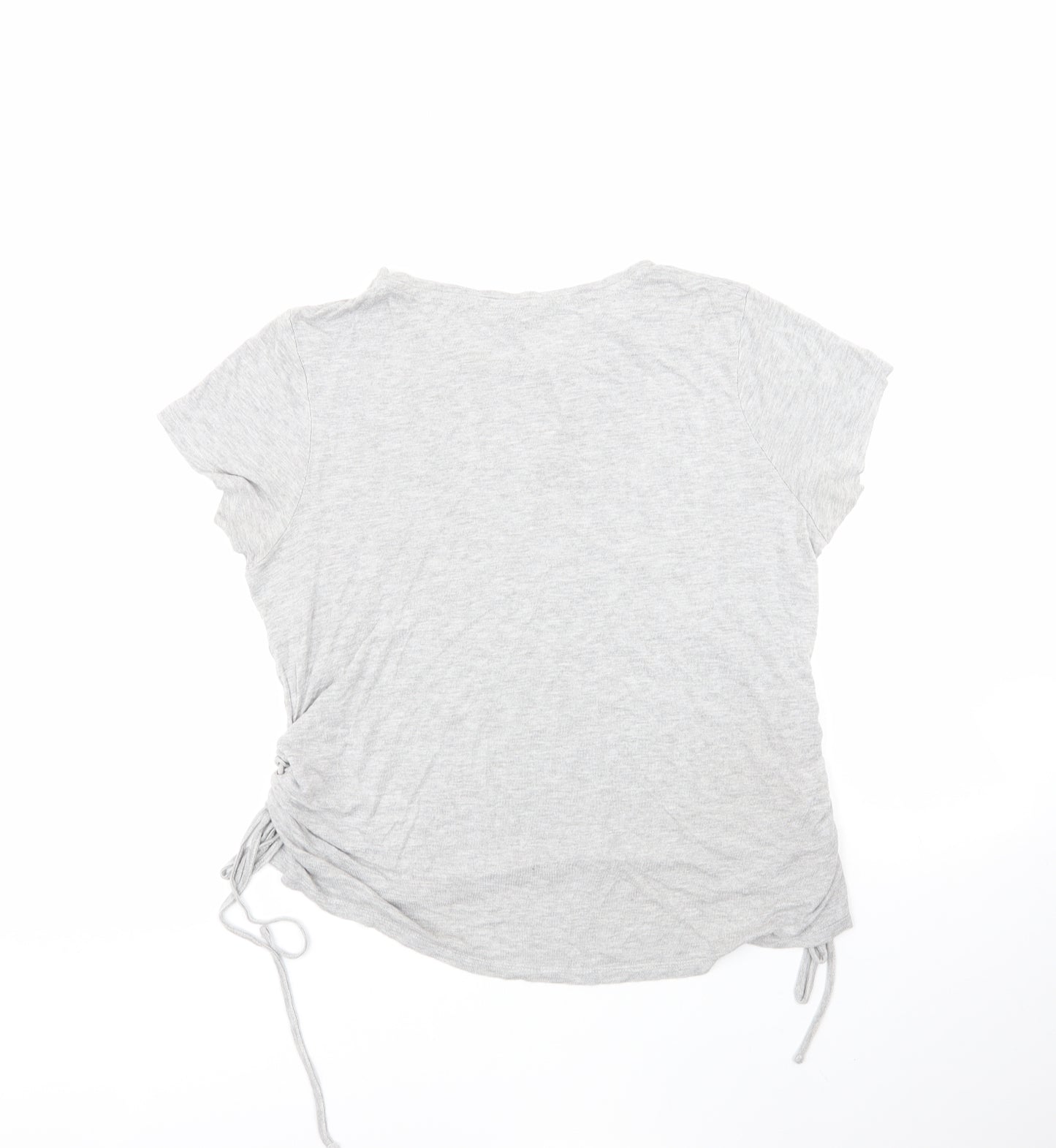 pep&co Womens Grey  Viscose Basic T-Shirt Size 16 Round Neck