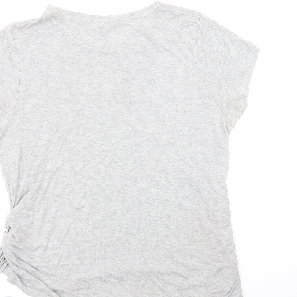 pep&co Womens Grey  Viscose Basic T-Shirt Size 16 Round Neck