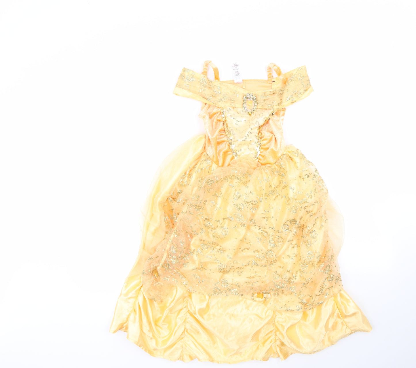 George Girls Yellow Geometric 100% Polyester Fit & Flare  Size 5-6 Years  Round Neck  - costume