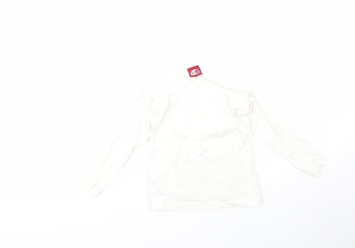 George Girls White Geometric 100% Cotton Basic T-Shirt Size 4-5 Years Round Neck
