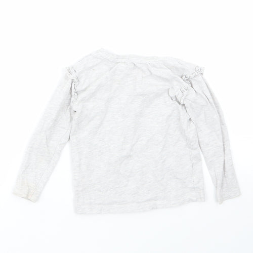 George Girls Grey  Cotton Basic T-Shirt Size 2-3 Years Round Neck