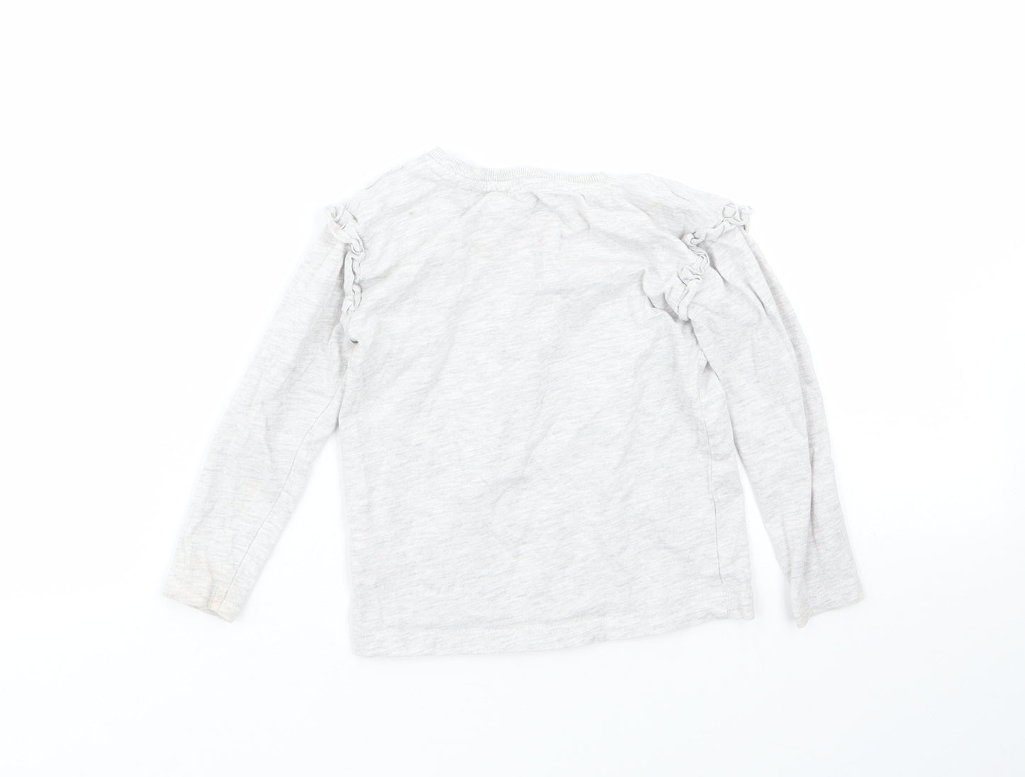 George Girls Grey  Cotton Basic T-Shirt Size 2-3 Years Round Neck