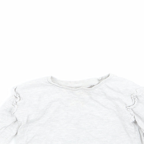 George Girls Grey  Cotton Basic T-Shirt Size 2-3 Years Round Neck