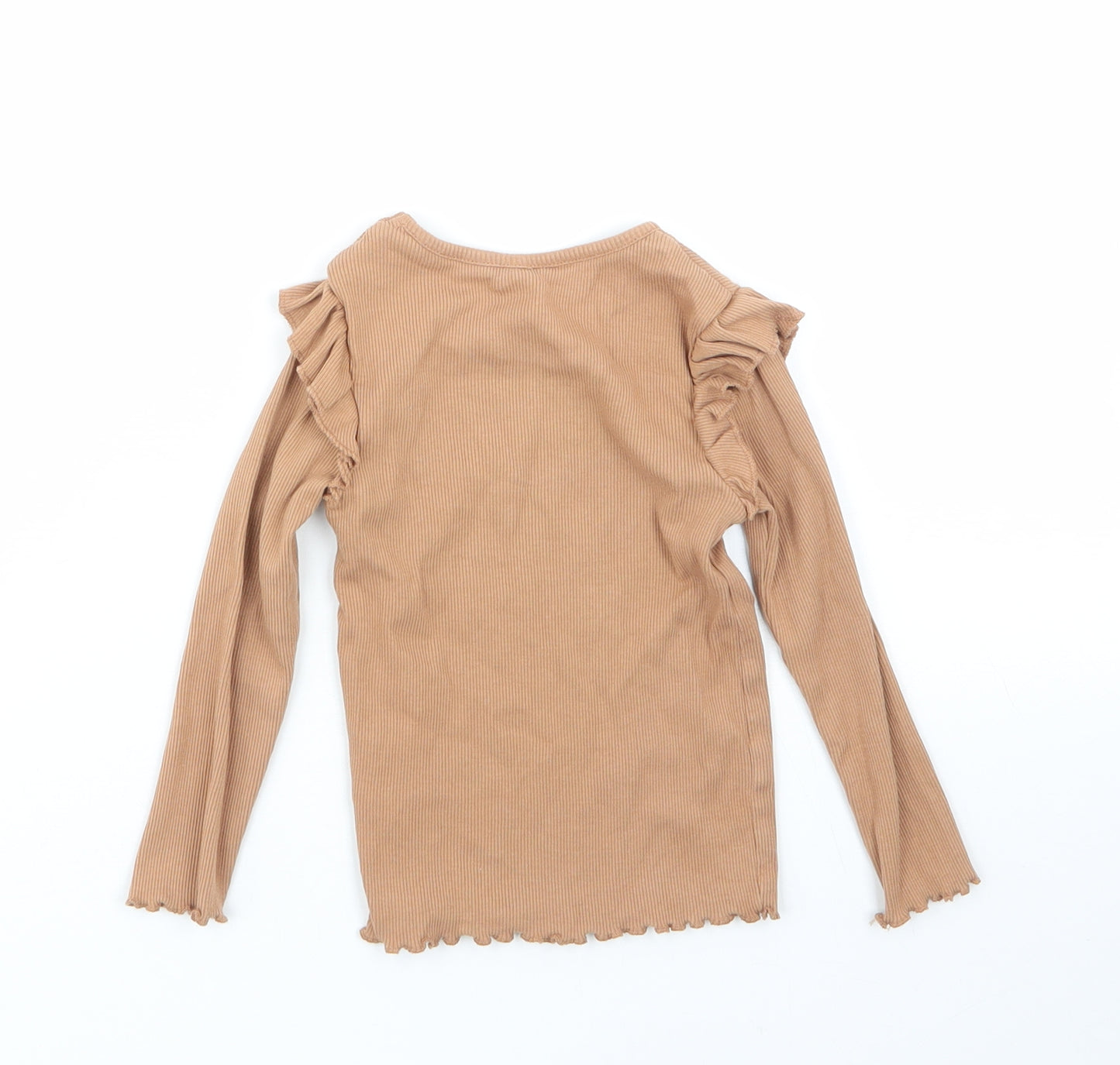 George Girls Brown  Cotton Basic T-Shirt Size 2-3 Years Round Neck