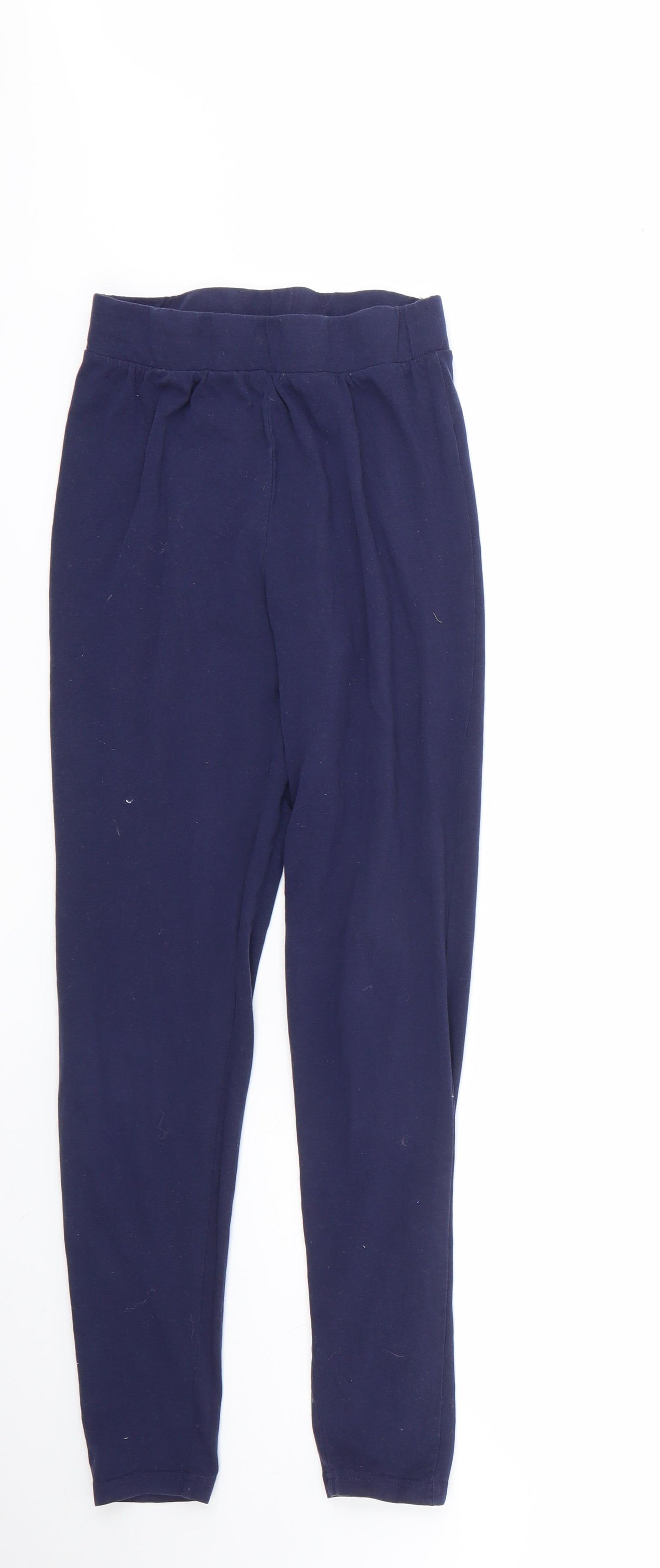 New Look Womens Blue  Cotton Cropped Leggings Size M L25 in