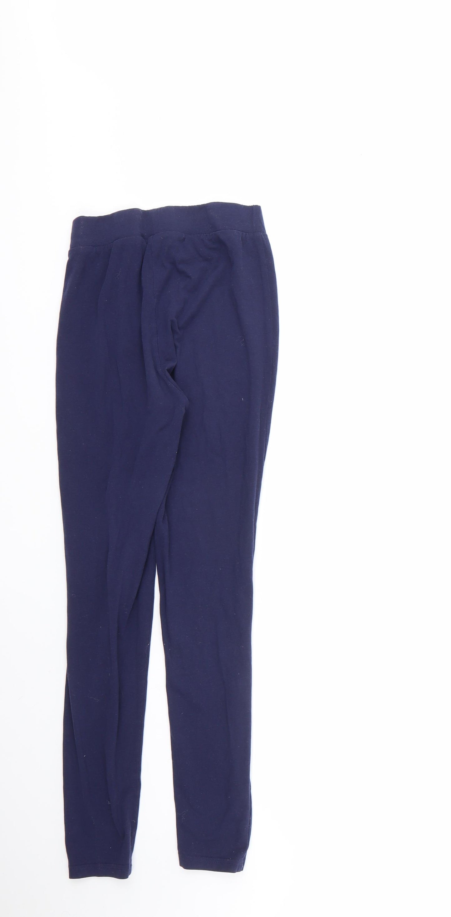 New Look Womens Blue  Cotton Cropped Leggings Size M L25 in
