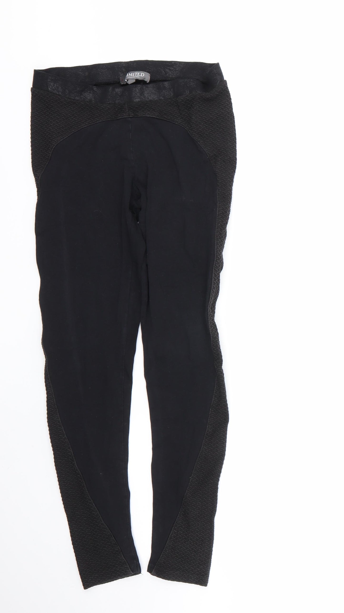 imited Womens Black  Cotton Cropped Leggings Size 12 L24 in