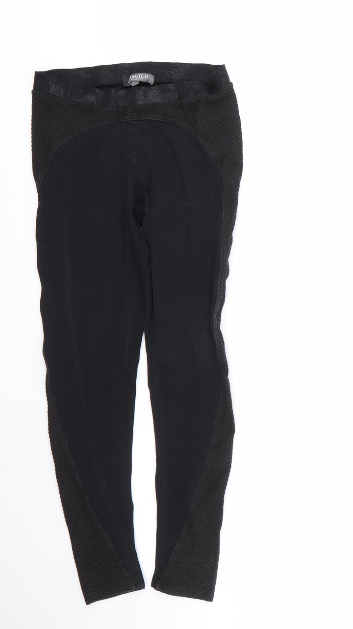 imited Womens Black  Cotton Cropped Leggings Size 12 L24 in
