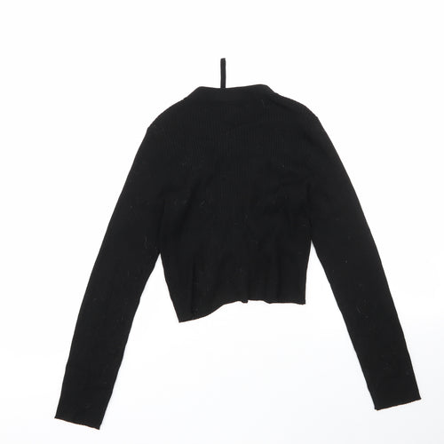 H&M Womens Black Round Neck  Viscose Pullover Jumper Size M