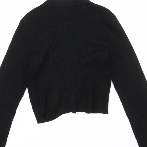 H&M Womens Black Round Neck  Viscose Pullover Jumper Size M