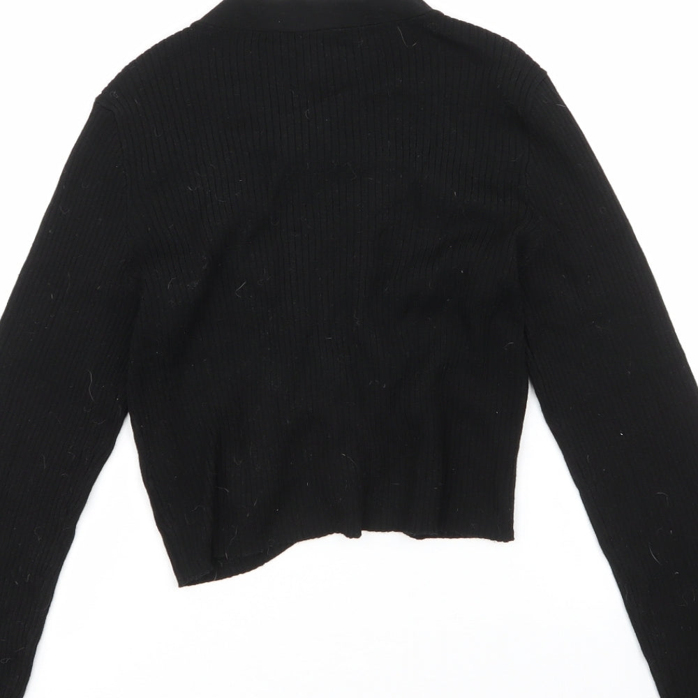H&M Womens Black Round Neck  Viscose Pullover Jumper Size M