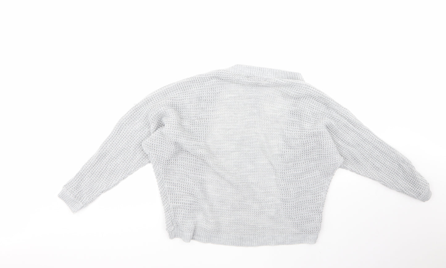 boohoo  Womens Grey Round Neck  Polyester Cardigan Jumper Size M