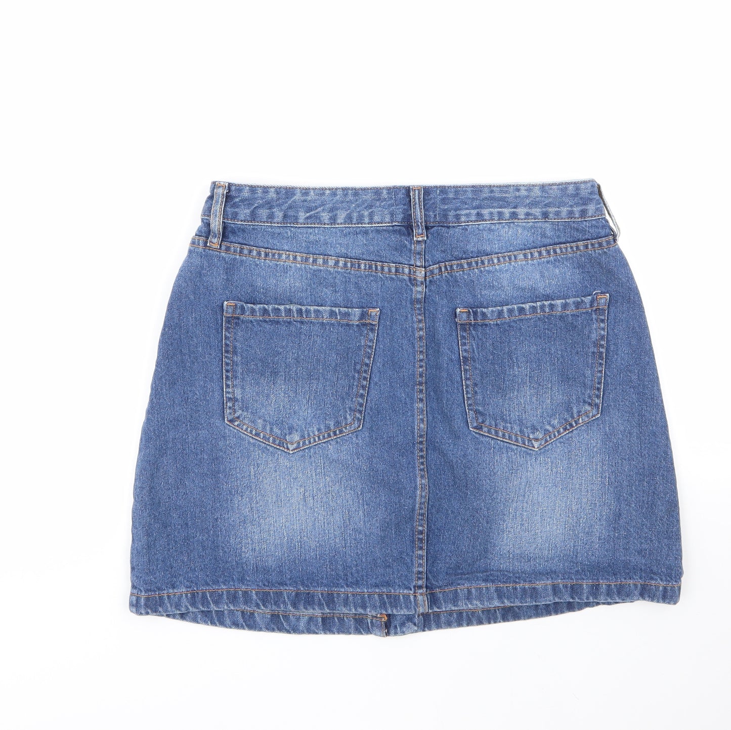 F&F Womens Blue  Cotton Mini Skirt Size 12