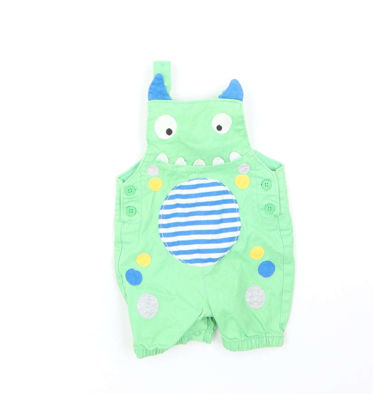 TU Baby Green Geometric Cotton Dungaree Outfit/Set Size 3-6 Months
