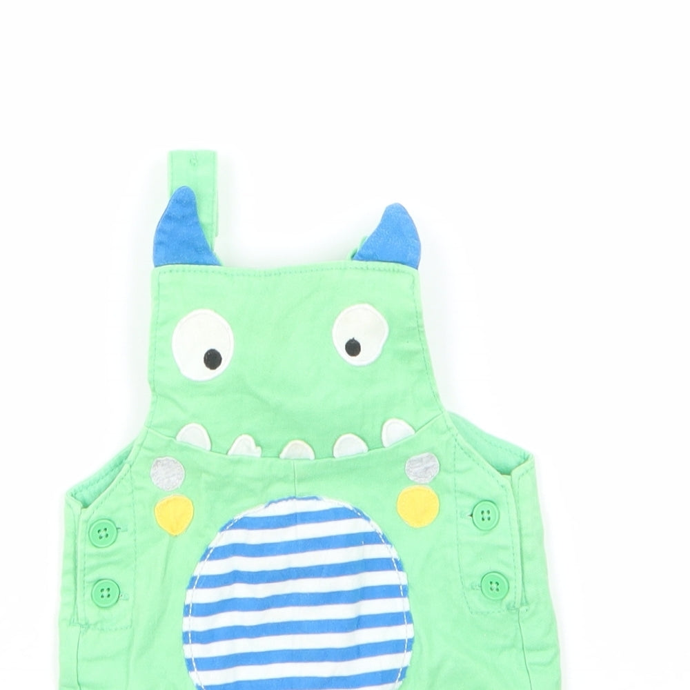 TU Baby Green Geometric Cotton Dungaree Outfit/Set Size 3-6 Months
