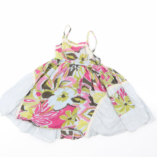 Baby Multicoloured Floral 100% Cotton Tank Dress  Size 18-24 Months  Round Neck