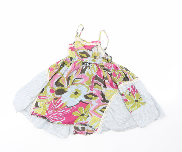 Baby Multicoloured Floral 100% Cotton Tank Dress  Size 18-24 Months  Round Neck