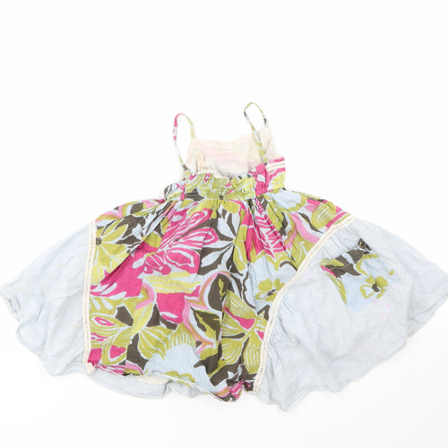 Baby Multicoloured Floral 100% Cotton Tank Dress  Size 18-24 Months  Round Neck