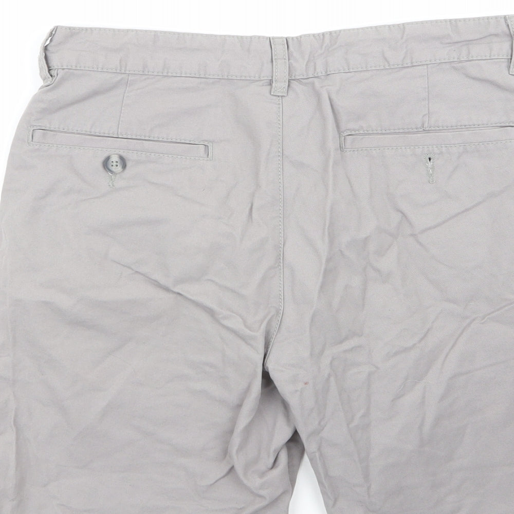 F&F Mens Grey  Cotton Chino Shorts Size 30 L10 in Regular