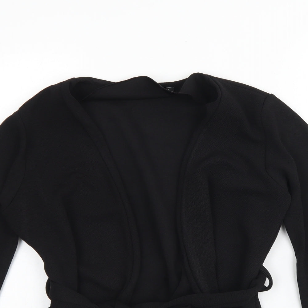 Boohoo` Womens Black   Jacket  Size 6  Tie