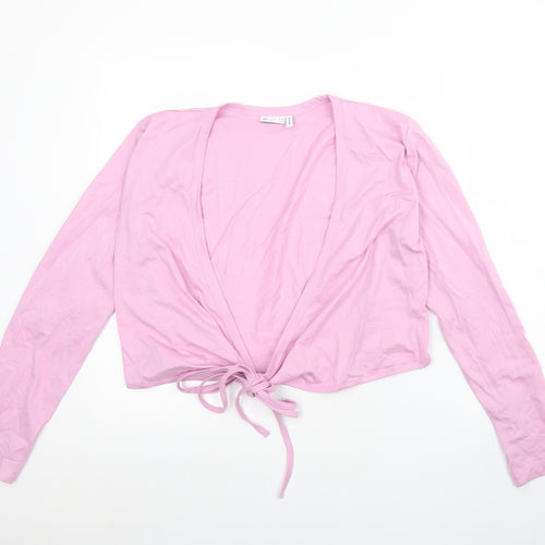 ASOS Womens Pink V-Neck  Cotton Cardigan Jumper Size 14