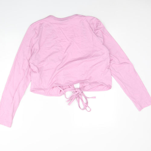 ASOS Womens Pink V-Neck  Cotton Cardigan Jumper Size 14