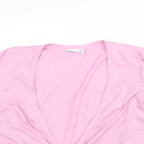 ASOS Womens Pink V-Neck  Cotton Cardigan Jumper Size 14
