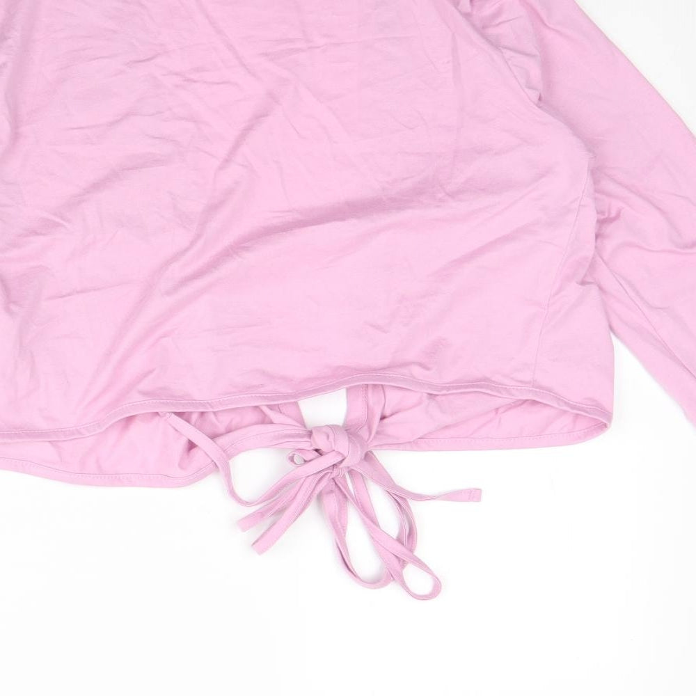 ASOS Womens Pink V-Neck  Cotton Cardigan Jumper Size 14