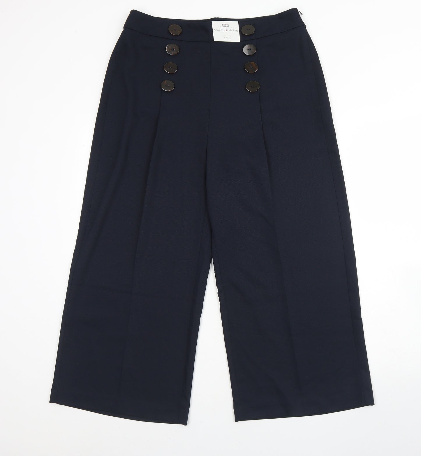F&F Womens Blue  Polyester Trousers  Size 12 L28 in Regular Zip