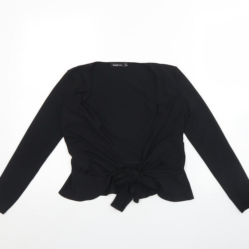 Boohoo Womens Black   Jacket  Size 6  Tie
