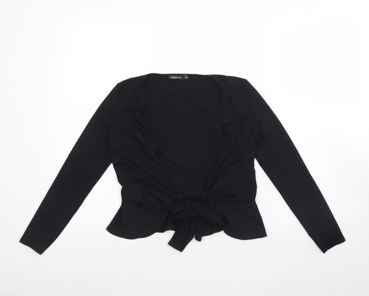 Boohoo Womens Black   Jacket  Size 6  Tie