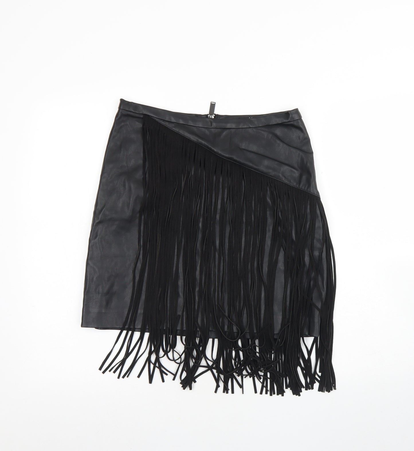 Originals Womens Black  Polyurethane Mini Skirt Size 10   Zip