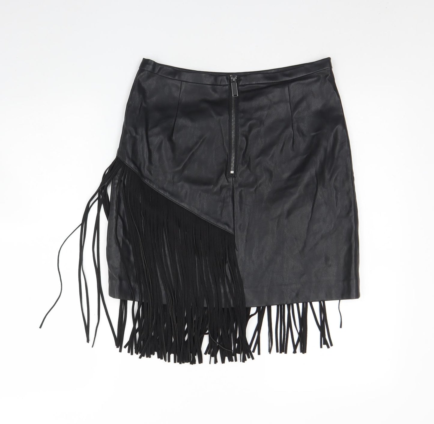 Originals Womens Black  Polyurethane Mini Skirt Size 10   Zip