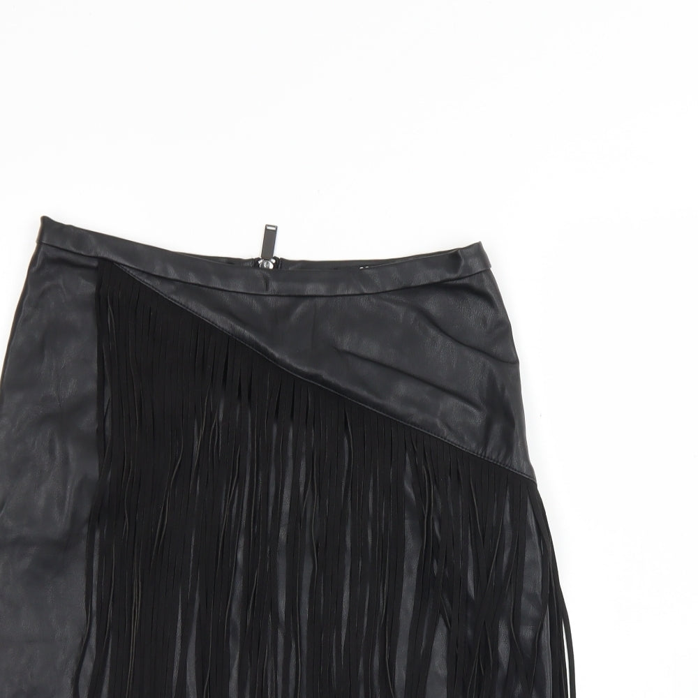 Originals Womens Black  Polyurethane Mini Skirt Size 10   Zip