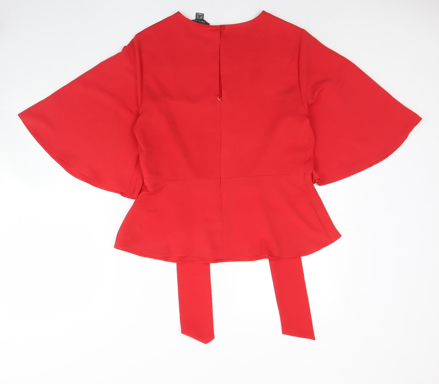 Primark Womens Red  Polyester Basic Blouse Size 14 Round Neck