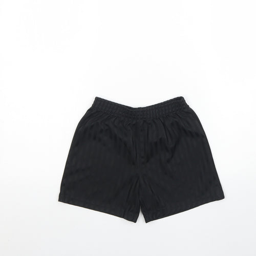 George Boys Black Striped Polyester Sweat Shorts Size 7 Years  Regular