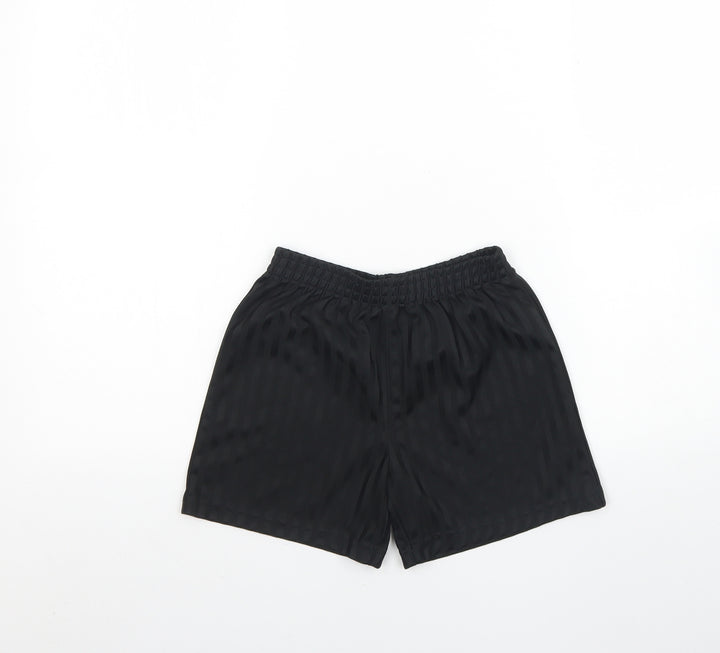 George Boys Black Striped Polyester Sweat Shorts Size 7 Years Regular