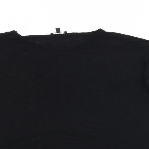 Warehouse Womens Black  Viscose Basic Blouse Size 8 Round Neck