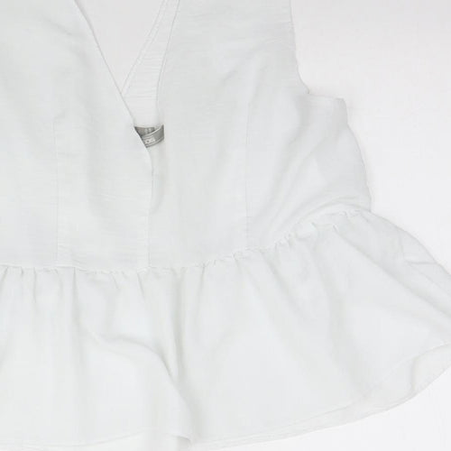 ASOS Womens White  Polyester Basic Tank Size 16 V-Neck