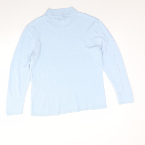 Only Womens Blue Round Neck  Acrylic Pullover Jumper Size L