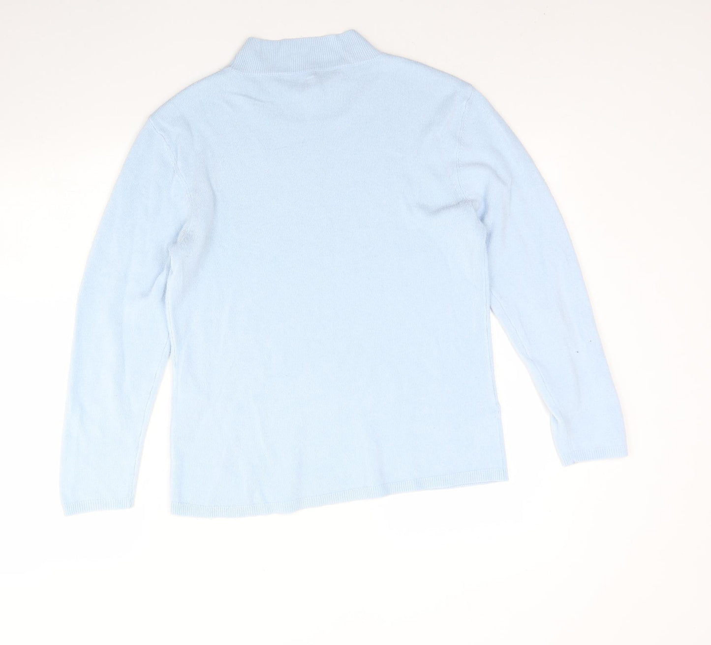 Only Womens Blue Round Neck  Acrylic Pullover Jumper Size L