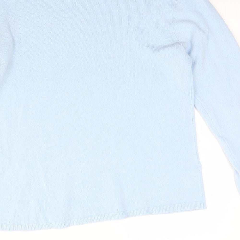 Only Womens Blue Round Neck  Acrylic Pullover Jumper Size L