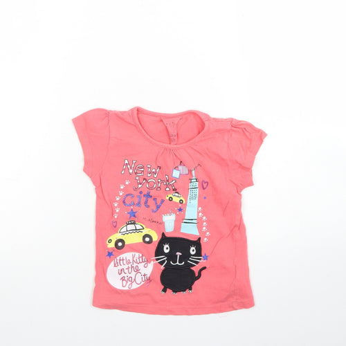 Girl 2 Girl Girls Pink  Cotton Basic Blouse Size 4 Years Round Neck  - New york