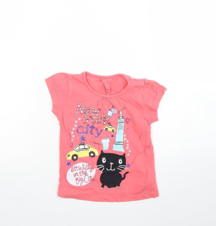 Girl 2 Girl Girls Pink  Cotton Basic Blouse Size 4 Years Round Neck  - New york