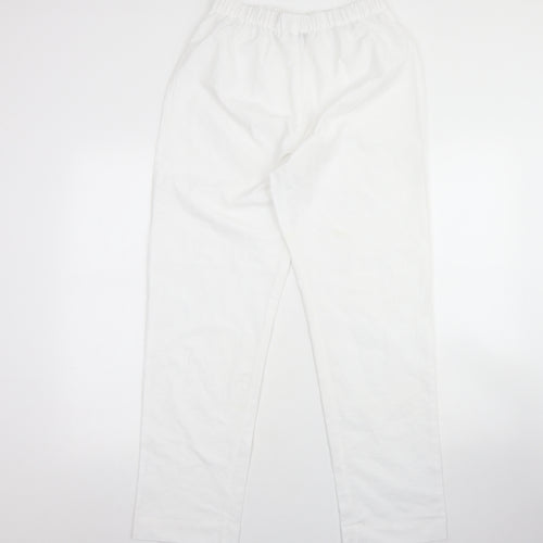 Preworn Womens White  Polyester Trousers  Size M L30 in Regular