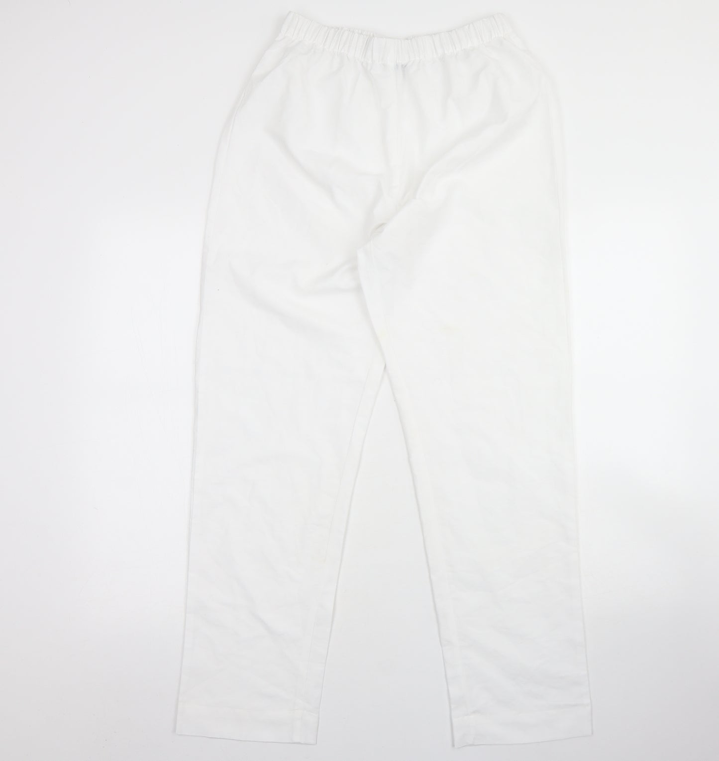 Preworn Womens White  Polyester Trousers  Size M L30 in Regular